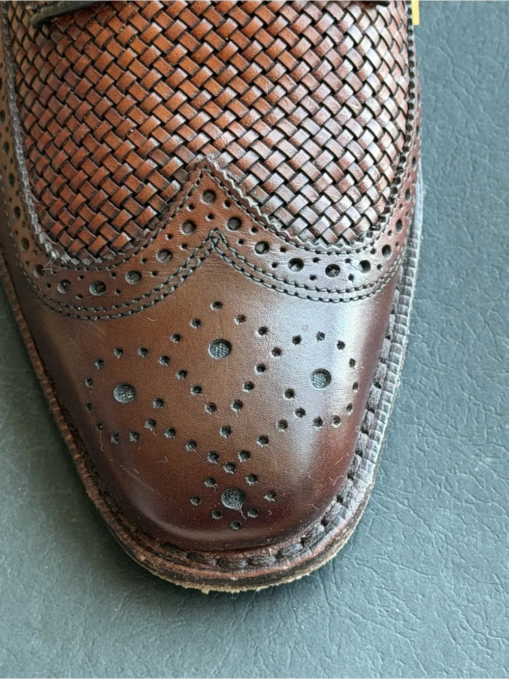 Allen Edmonds Brown Woven Leather Derby Shoes
